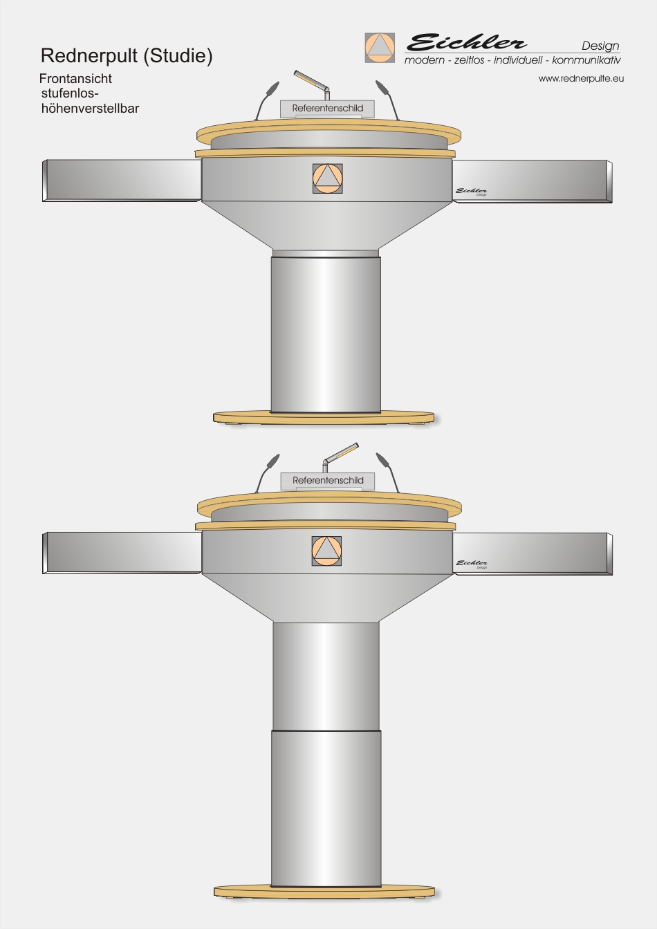 Frontansicht Rednerpult Studie