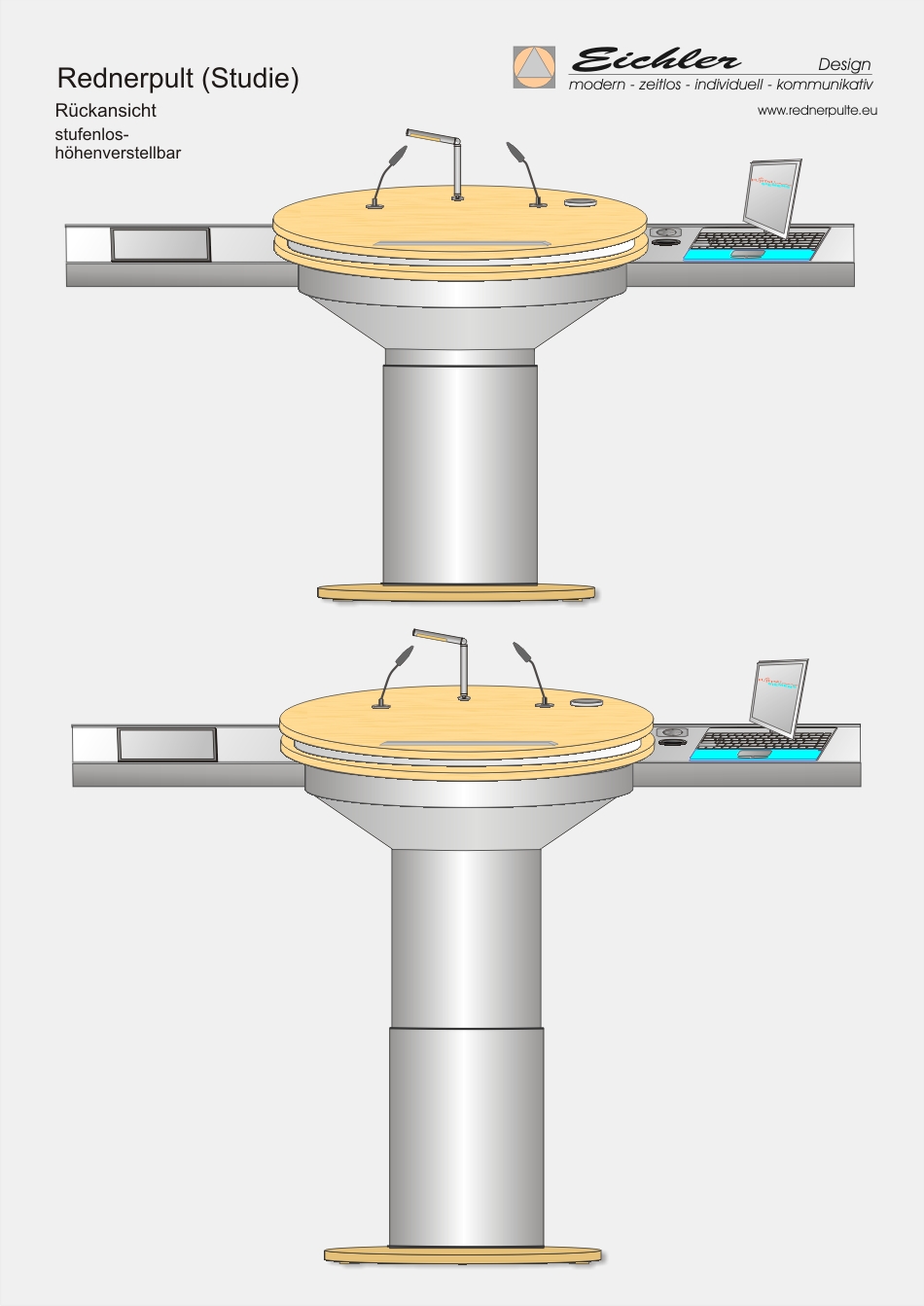 Rckansicht Rednerpult Studie