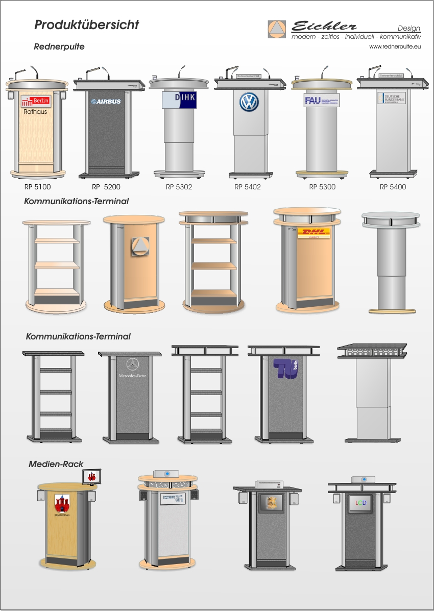 Produktbersicht Rednerpulte